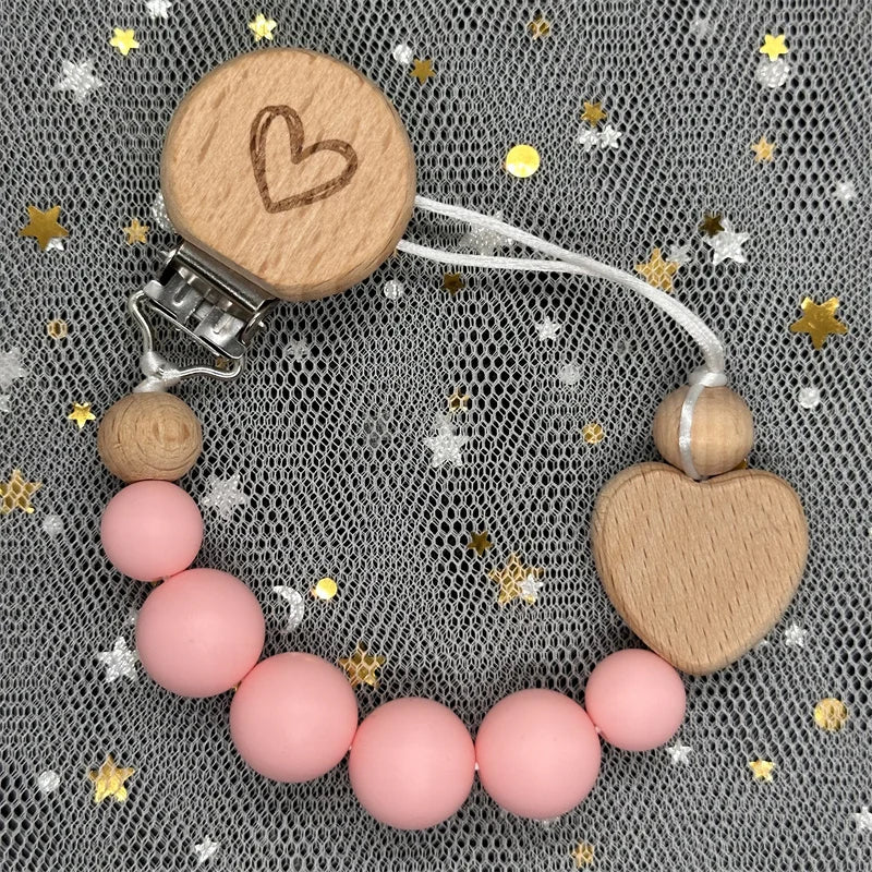 Personalized Heart Pacifier Chain