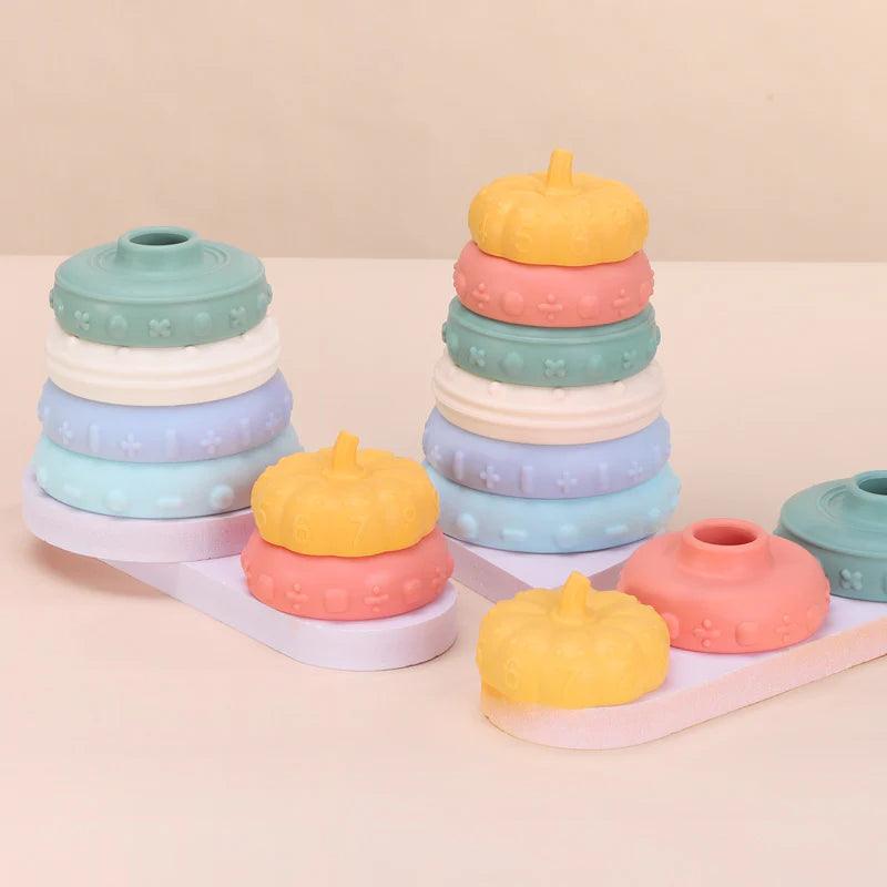 Pumpkin silicone stacking toy - The Teething Co